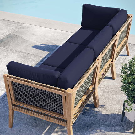 Modway EEI-6120 Clearwater Outdoor Patio Teak Wood Sofa Modway