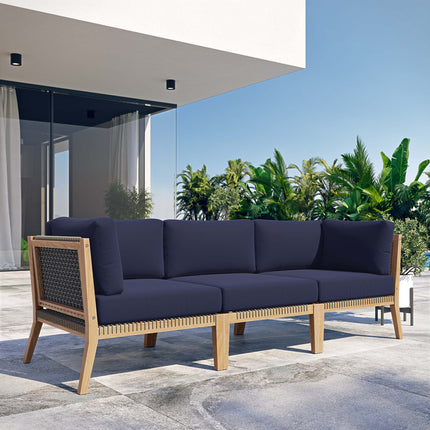 Modway EEI-6120 Clearwater Outdoor Patio Teak Wood Sofa Modway