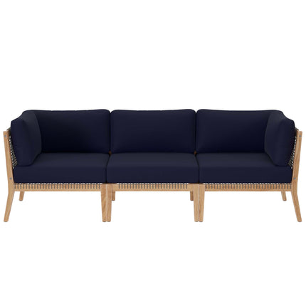 Modway EEI-6120 Clearwater Outdoor Patio Teak Wood Sofa Modway