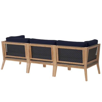 Modway EEI-6120 Clearwater Outdoor Patio Teak Wood Sofa Modway