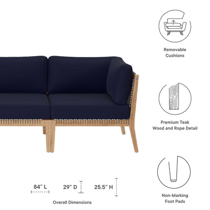 Modway EEI-6120 Clearwater Outdoor Patio Teak Wood Sofa Modway
