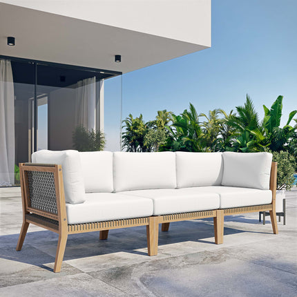 Modway EEI-6120 Clearwater Outdoor Patio Teak Wood Sofa Modway