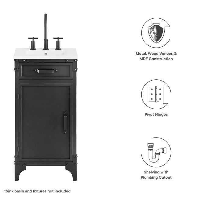 Modway EEI-6126 Steamforge 18" Bathroom Vanity Cabinet (Sink Basin Not Included) - Plaza Home Decor