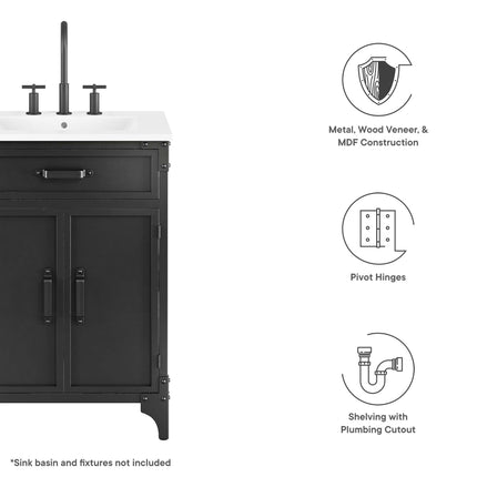 Modway EEI-6127 Steamforge 24" Bathroom Vanity Cabinet (Sink Basin Not Included) - Plaza Home Decor