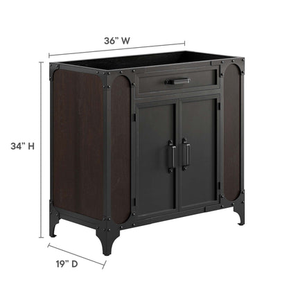 Modway EEI-6129 Steamforge 36" Bathroom Vanity Cabinet (Sink Basin Not Included) - Plaza Home Decor