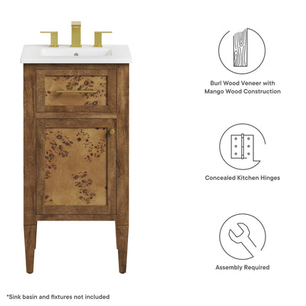 Modway EEI-6136 Elysian 18" Wood Bathroom Vanity Cabinet (Sink Basin Not Included) Modway