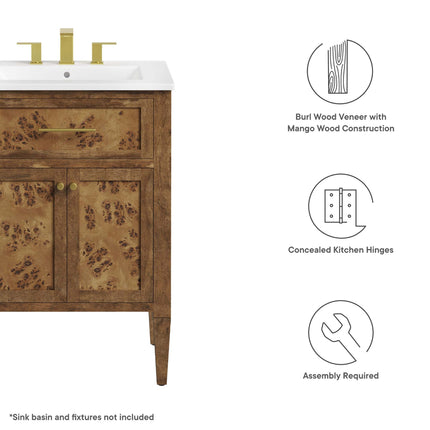 Modway EEI-6137 Elysian 24" Wood Bathroom Vanity Cabinet (Sink Basin Not Included) Modway