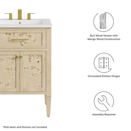 Modway EEI-6137 Elysian 24" Wood Bathroom Vanity Cabinet (Sink Basin Not Included) Modway