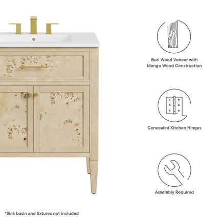 Modway EEI-6138 Elysian 30" Bathroom Vanity Cabinet (Sink Basin Not Included) Modway