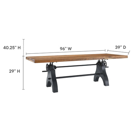Modway EEI-6149 Genuine 96" Crank Adjustable Height Dining and Conference Table Modway
