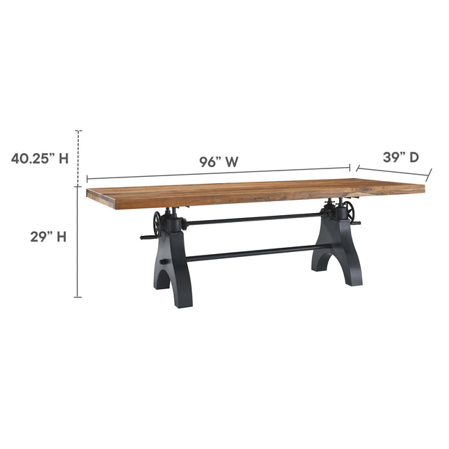 Modway EEI-6149 Genuine 96" Crank Adjustable Height Dining and Conference Table Modway