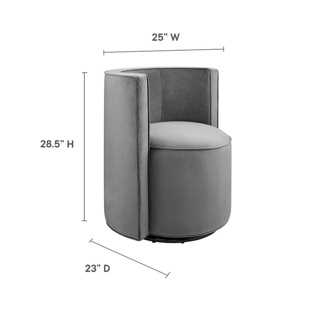 Modway EEI-6222 Della Performance Velvet Fabric Swivel Chair Modway