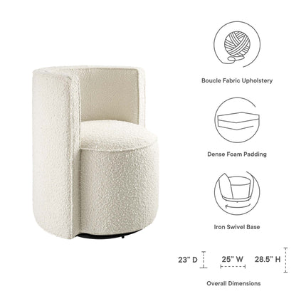 Modway EEI-6223 Della Boucle Fabric Swivel Chair Modway