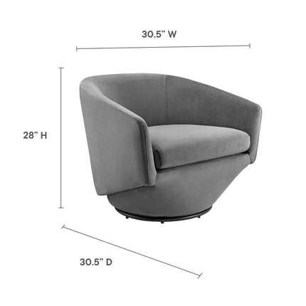 Modway EEI-6224 Series Performance Velvet Fabric Swivel Chair Modway
