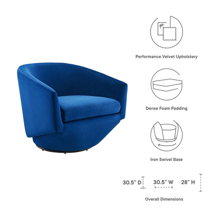 Modway EEI-6224 Series Performance Velvet Fabric Swivel Chair Modway
