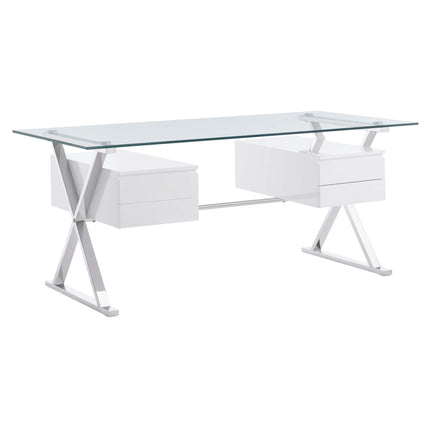 Modway EEI-6226 Sector 71" Glass Top Glass Office Desk Modway