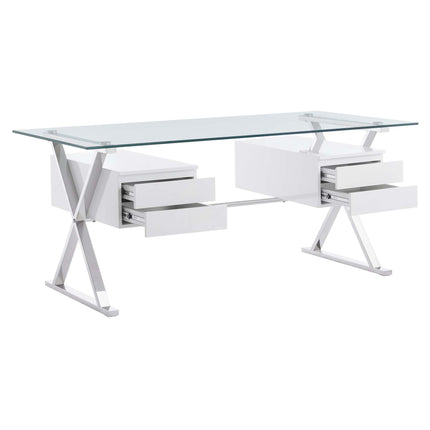 Modway EEI-6226 Sector 71" Glass Top Glass Office Desk Modway