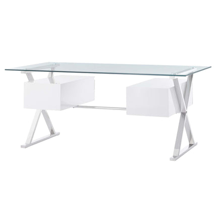 Modway EEI-6226 Sector 71" Glass Top Glass Office Desk Modway