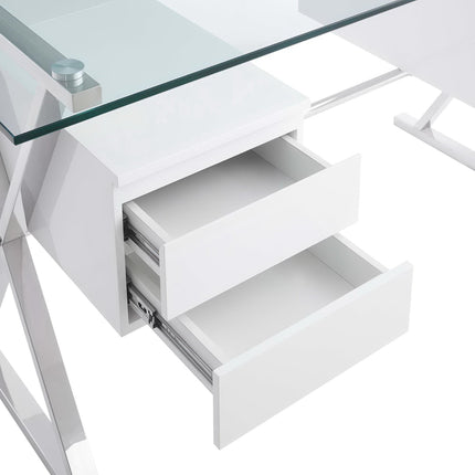 Modway EEI-6226 Sector 71" Glass Top Glass Office Desk Modway