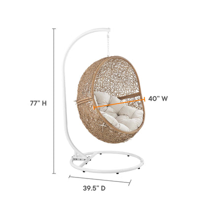 Modway EEI-6262 Encase Outdoor Patio Rattan Swing Chair Modway
