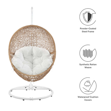 Modway EEI-6262 Encase Outdoor Patio Rattan Swing Chair Modway
