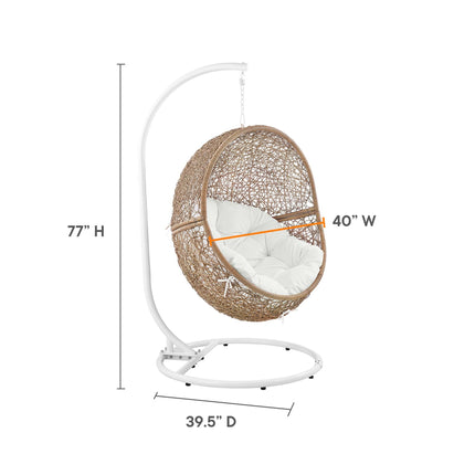 Modway EEI-6262 Encase Outdoor Patio Rattan Swing Chair Modway