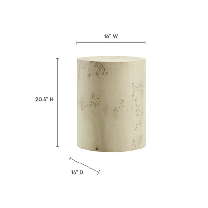 Modway EEI-6271 Cosmos 16" Round Burl Wood Side Table Modway