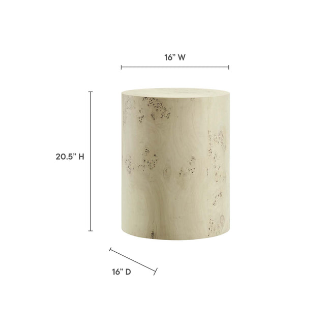 Modway EEI-6271 Cosmos 16" Round Burl Wood Side Table Modway