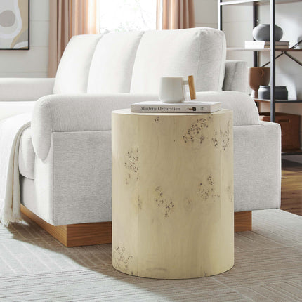 Modway EEI-6271 Cosmos 16" Round Burl Wood Side Table Modway