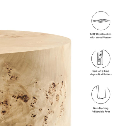 Modway EEI-6271 Cosmos 16" Round Burl Wood Side Table Modway