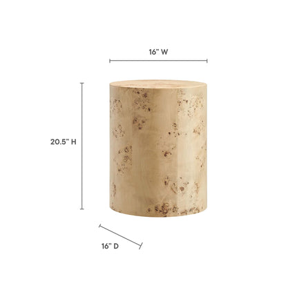 Modway EEI-6271 Cosmos 16" Round Burl Wood Side Table Modway