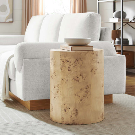Modway EEI-6271 Cosmos 16" Round Burl Wood Side Table Modway