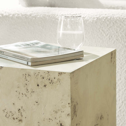 Modway EEI-6273 Cosmos 16" Square Burl Wood Side Table Modway