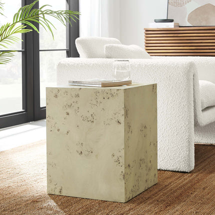 Modway EEI-6273 Cosmos 16" Square Burl Wood Side Table Modway