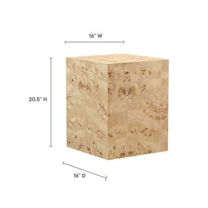 Modway EEI-6273 Cosmos 16" Square Burl Wood Side Table Modway