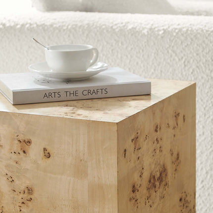 Modway EEI-6273 Cosmos 16" Square Burl Wood Side Table Modway