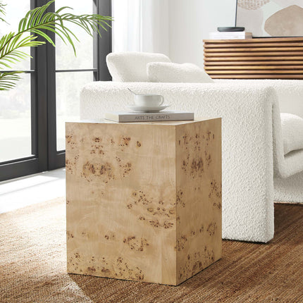 Modway EEI-6273 Cosmos 16" Square Burl Wood Side Table Modway
