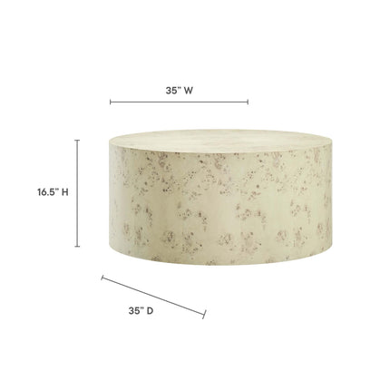 Modway EEI-6274 Cosmos 35" Round Burl Wood Coffee Table Modway