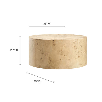 Modway EEI-6274 Cosmos 35" Round Burl Wood Coffee Table Modway