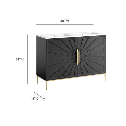 Modway EEI-6305 Awaken 48" Double Sink Bathroom Vanity Modway