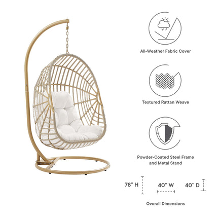 Modway EEI-6337 Amalie Wicker Rattan Outdoor Patio Rattan Swing Chair Modway