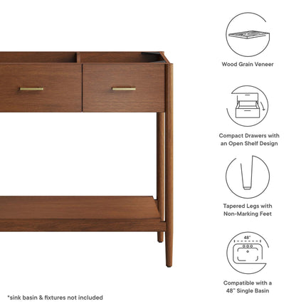 Modway EEI-6355 Zaire 48" Single Sink Compatible Bathroom Vanity Cabinet (Sink Basin Not Included) Modway
