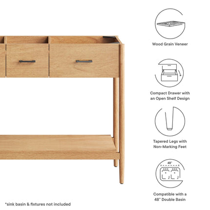 Modway EEI-6356 Zaire 48" Double Sink Compatible Bathroom Vanity Cabinet (Sink Basin Not Included) Modway