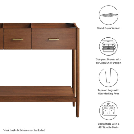Modway EEI-6356 Zaire 48" Double Sink Compatible Bathroom Vanity Cabinet (Sink Basin Not Included) Modway