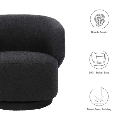 Modway EEI-6357 Celestia Boucle Fabric Swivel Chair Modway