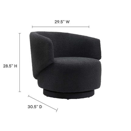 Modway EEI-6357 Celestia Boucle Fabric Swivel Chair Modway