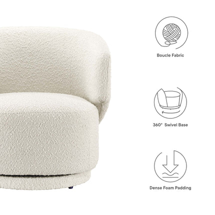 Modway EEI-6357 Celestia Boucle Fabric Swivel Chair Modway