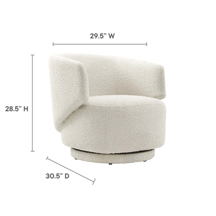 Modway EEI-6357 Celestia Boucle Fabric Swivel Chair Modway