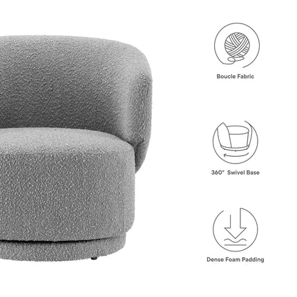Modway EEI-6357 Celestia Boucle Fabric Swivel Chair Modway