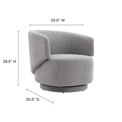 Modway EEI-6357 Celestia Boucle Fabric Swivel Chair Modway